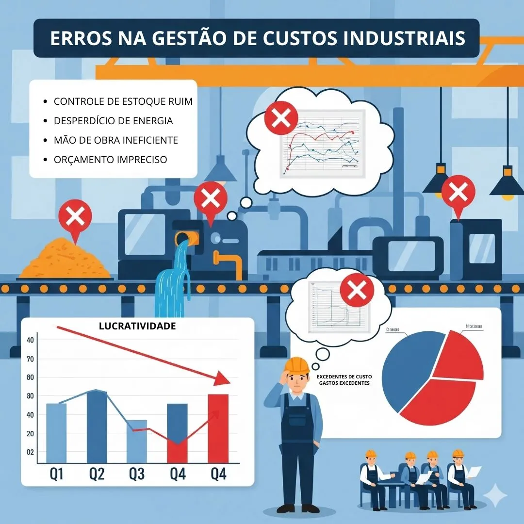 Imagem de destaque: 5 Erros Comuns na Gestão de Custos Industriais (e Como Evitá-los)